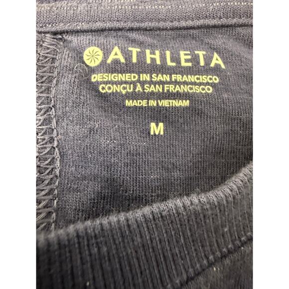 Athleta Sundown Tie Dye women Size M pullover Sweatshirt Blue EUC - Picture 2 of 4